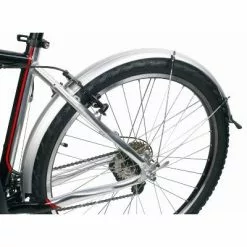 Messingschlager Paire De Garde Boue Pour Vélo 28 Pouces Avec Câble électrique - 45 Mm -Pièces pour vélos Nouveaux Produits garde boue argent avant et arriere pour velo 28 pouces 45 mm full 4