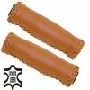 VELO Poignées De Guidon Vélo En Cuir Véritable Marron -Pièces pour vélos Nouveaux Produits poignees de guidon velo en cuir veritable marron full