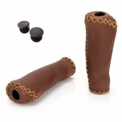 VELO Poignées Vélo Ergonomiques Imitation Cuir Marron -Pièces pour vélos Nouveaux Produits poignees velo ergonomiques imitation cuir marron full 3