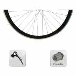 Brandless Roue Arrière Vélo Course 700 Noir Mat Cassette 7/8/9 Vitesses